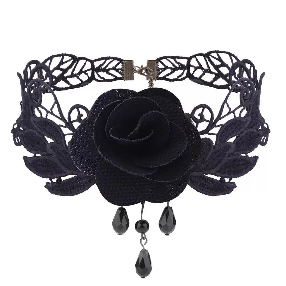 Women Lace Fiashion Choker Black and white are used for wedding and wedding collocation Lady Girl Necklace Bithday Gift