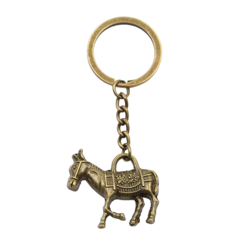 Factory Price Donkey Burro Neddy Jackass Pendant Key Ring Metal Chain Silver Color Men Car Gift Souvenirs Keychain Dropshipping