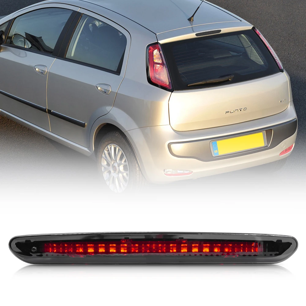 

Red LED high mount stop light 3rdThird Brake Light Rear Stop Lamp For Fiat Punto Evo Abarth Grande Punto 2008-2012 OEM# 51974522