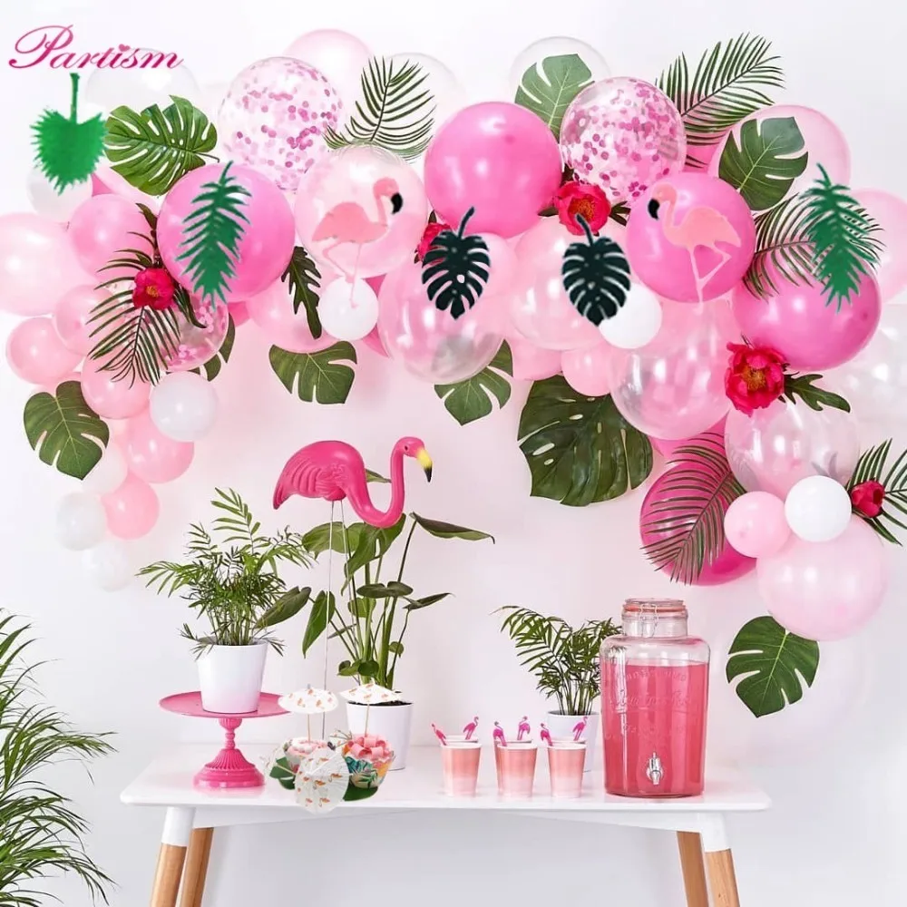 1set Flamingo Party Paper Umbrella Drink Picks Pineapple Cake Toppers  For Birthday Decorations Summer Hawaiian Party Supplies