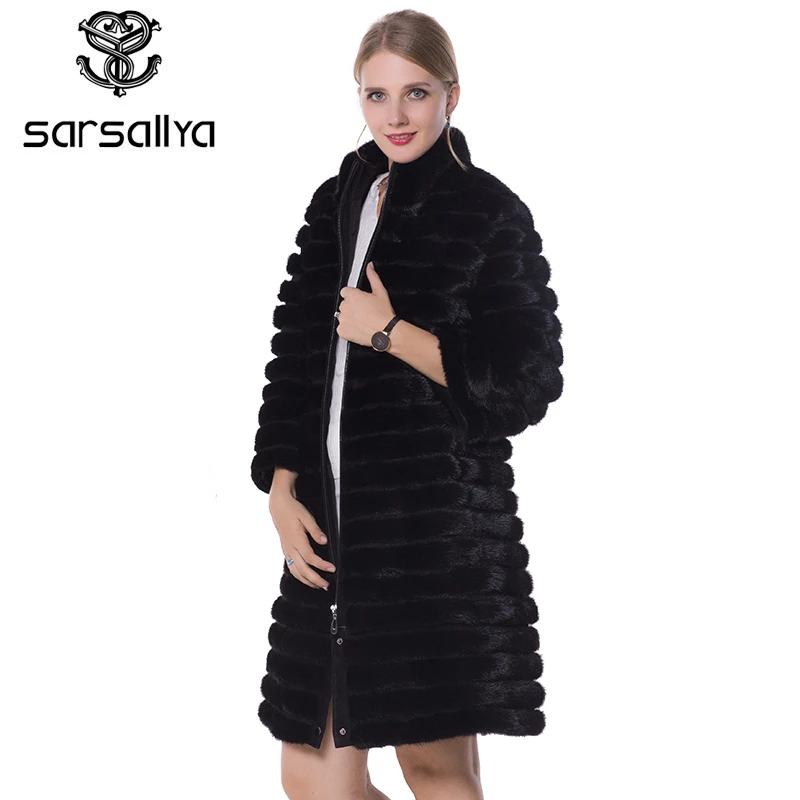 SARSALLYA Real Fur Women Fur Coats Genuine Leather Styles Mink Coat Fashion Slim Winter Coats Of Fur Sell Well Natural Fur