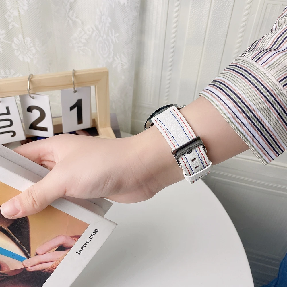 20 cinturino in pelle 22mm per Samsung Galaxy Watch 3 4 40/44mm Classic 42/46mm Gear Sport S3S2 Huami Amazfit gtr bip cinturino huawei gt2