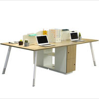 Modern simple office computer desk combination work position screen desk staff desk steel frame foot staff desk