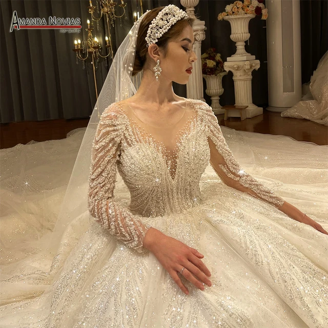 Customized Dubai Style Wedding Dress Royal Train Designer Dress AliExpress 320