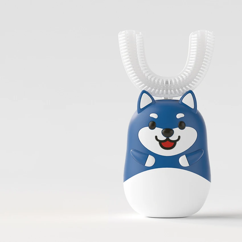 فرشاة الأسنان الكهربائية بالموجات فوق الصوتية ، فرشاة الأسنان الكهربائية للأطفال بالموجات فوق الصوتية ، U نوع فرشاة الأسنان ، IPX7 مقاوم للماء ، 3 طرق ، الأعمار 3-12