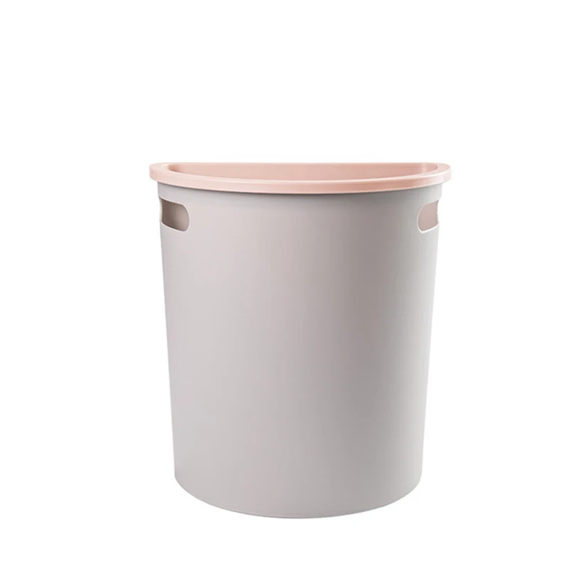 Hanging Semicircle Trash Can, Small Cabinet Kitchen Garbage Can, Waste Storage Bucket, Bathroom Cabinet Door, 25*23.5cm