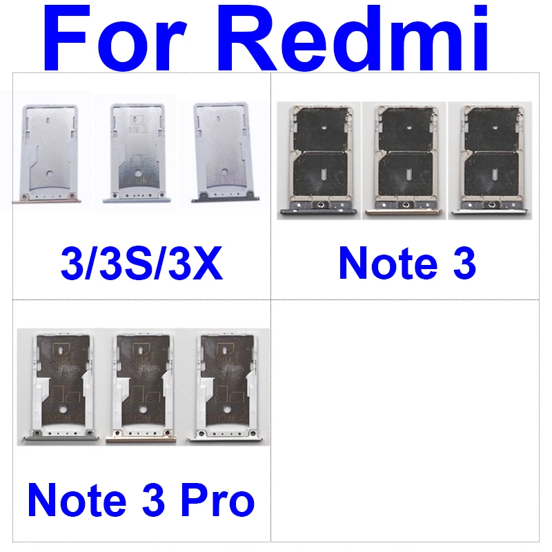 

Sim Card Tray Holder For Xiaomi Redmi Note 3 3s 3x Pro Sim Reader Card Slot Adapters Card Socket Repair Replacement Parts