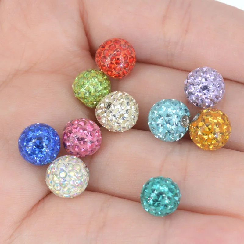 10Pcs 16g&14g 3-5mm Tongue Barbell Lip Ring Ear Belly Eyebrow Piercing Jewelry 100% CZ Crystal Screw 3-5mHole Replacement Balls