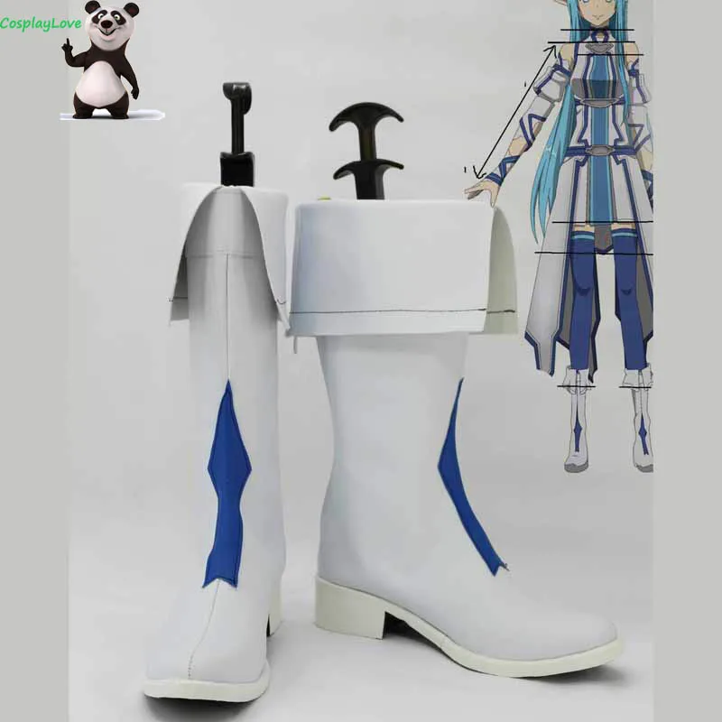 Sword Art Online Excalibur Asuna White Shoes Cosplay Boots