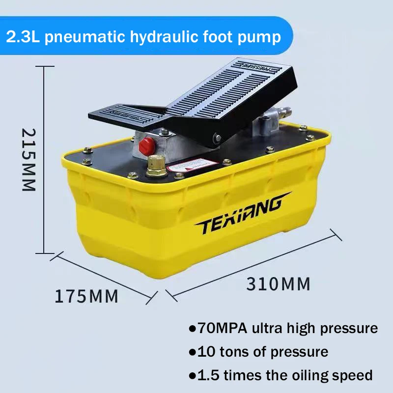 Bomba hidráulica neumática de pie, bomba Manual, unidad de potencia 70Mpa, 2.3L