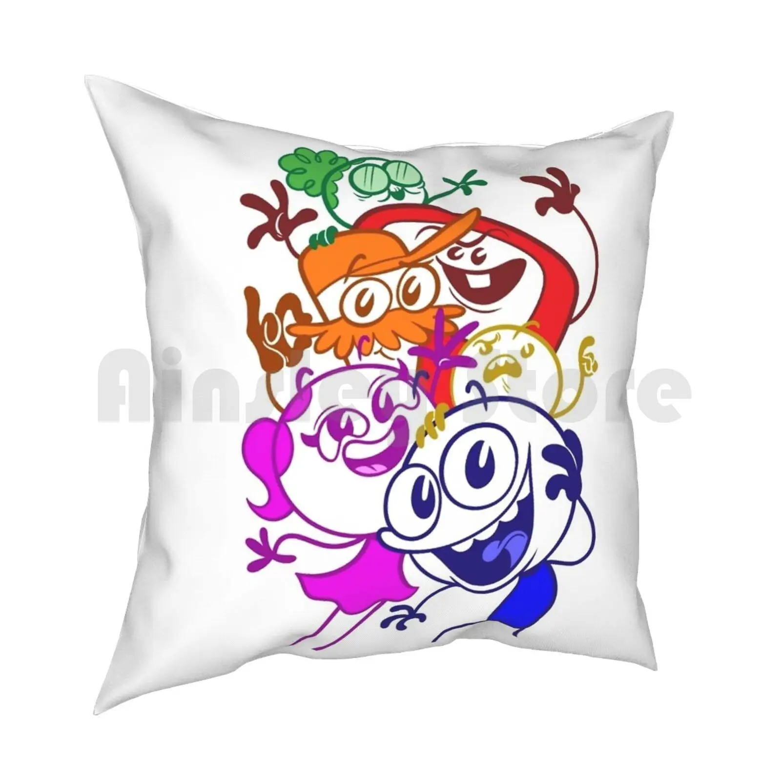 Pencilmation Crew Pillow Case Printed Home Soft Throw Pillow Pencilmation Animation Cartoon Pencilmate Coffee Tired