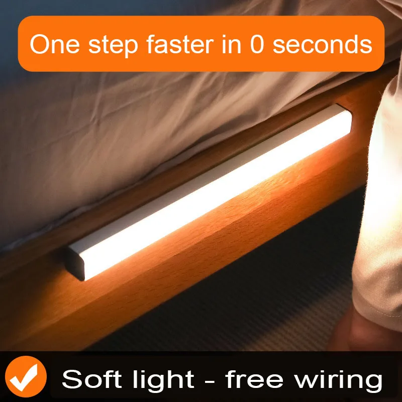 

Светодиодный индукционный небольшой ночник бытовой коридор зарядки Коридор управление светом звуком интеллигентая (ый) длинный шкаф настенный светильник