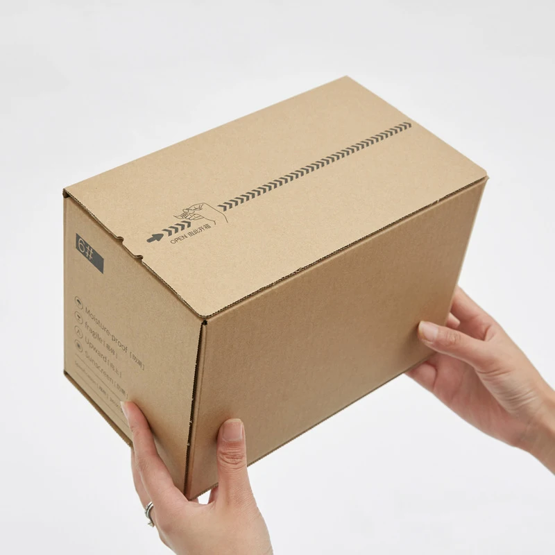 10Pcs 5 Sizes Natural Paper Box Corrugated Paper Packaging Gift Box Thicken Cardboard Carton Postal Shipping Box Mailer