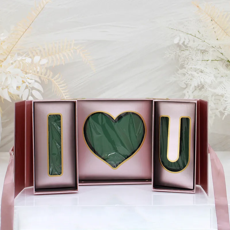 

Gift Box with Flower Foam Folding Square Rose Arrangement Boxes Luxury Surprise Flower Bouquet Box DIY Supplies