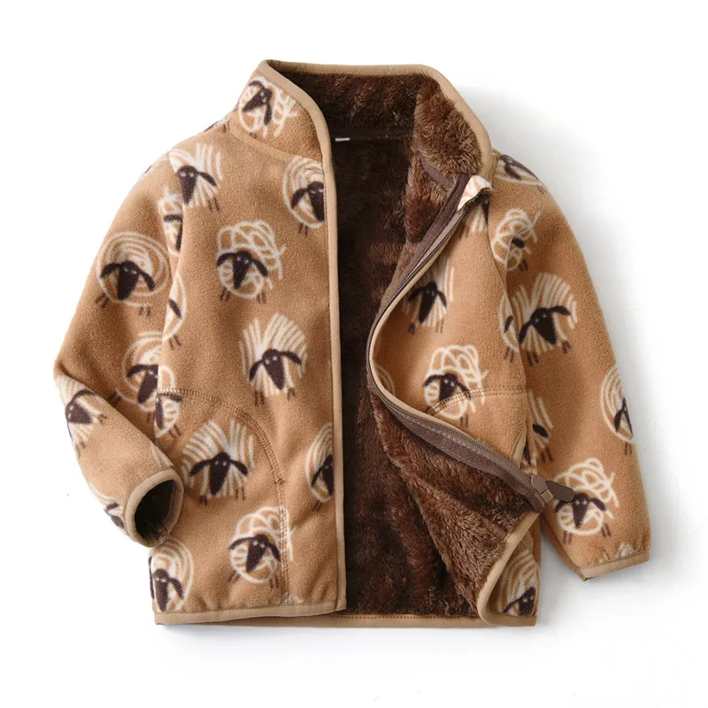 

New 2021 Spring Autumn Child Kid Clothes Baby Boys Goat Polar Fleece Hoodies Sweatshirts Thick Soft Warm