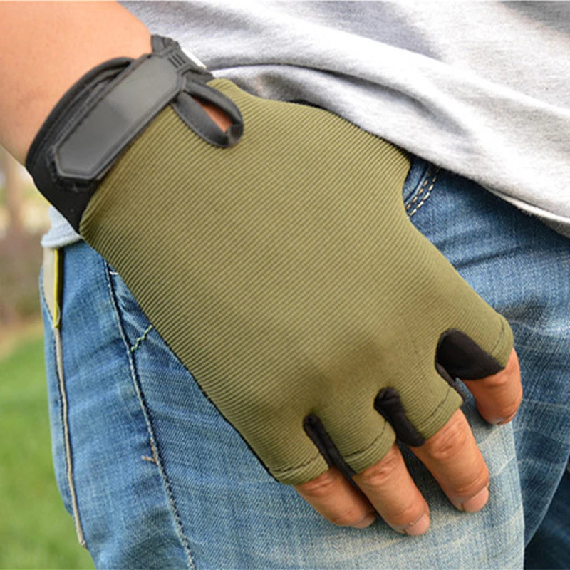 Guantes tácticos de ciclismo para hombre y mujer, manoplas ligeras de dedo completo, sin dedos, transpirables, antideslizantes, para verano