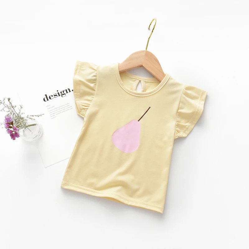 Baby Girls Short Sleeve T Shirt Summer O Neck Casual Tee Toddler Kids Cotton Tops Tee Children Girl T- shirt