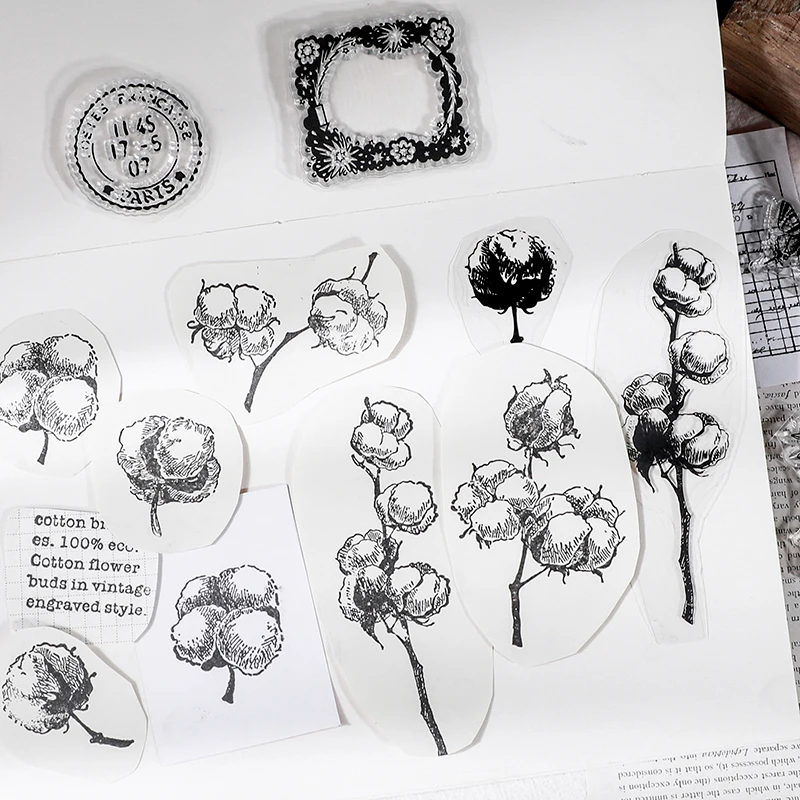 Maan Bloemen Bladeren Vlinder Stempel Rubber Clear Stempel Seal Scrapbook Diy Fotoalbum Decoratieve Kaart Maken Clear Stamps