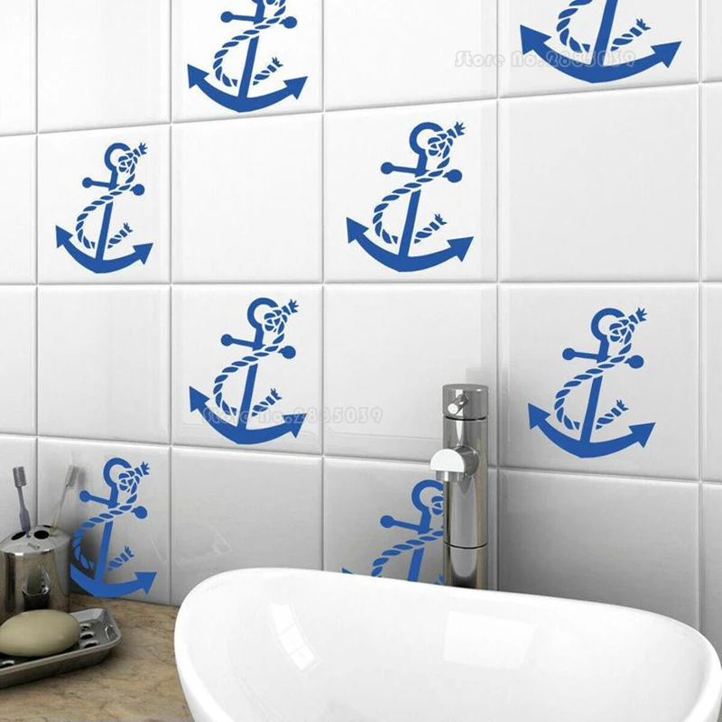 12/24/36 pcs Rope Anchors Nautical Sticker Kitchen Bathroom Home Removable Wall Decal Nursery Wall Art For Kids Room Decor LL969