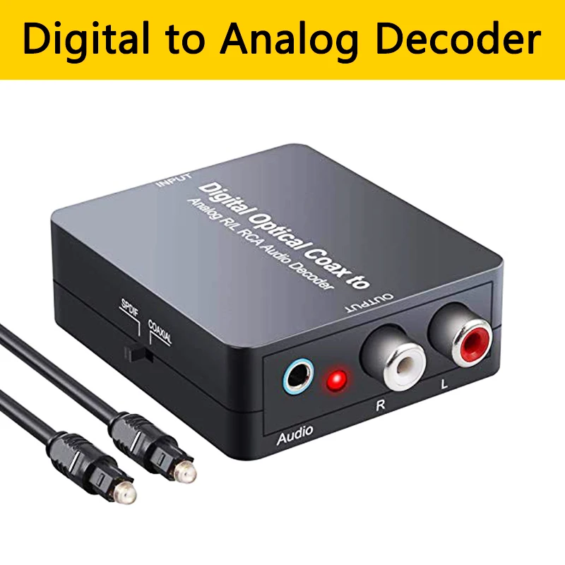 

Optical Coaxial to RCA 3.5mm Jack Dgital to Analog Audio Decoder Converter PCM SPDIF Toslink 2.0CH L/R Stere Adapter