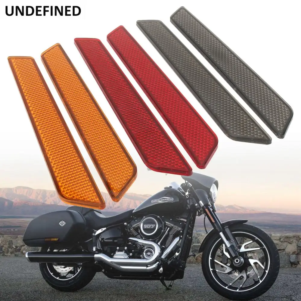 Motorcycle Reflectors Safety Warning Saddlebag Latch Cover Reflector Sticker For Harley Sportster XL Touring FLH Dyna 2014-UP