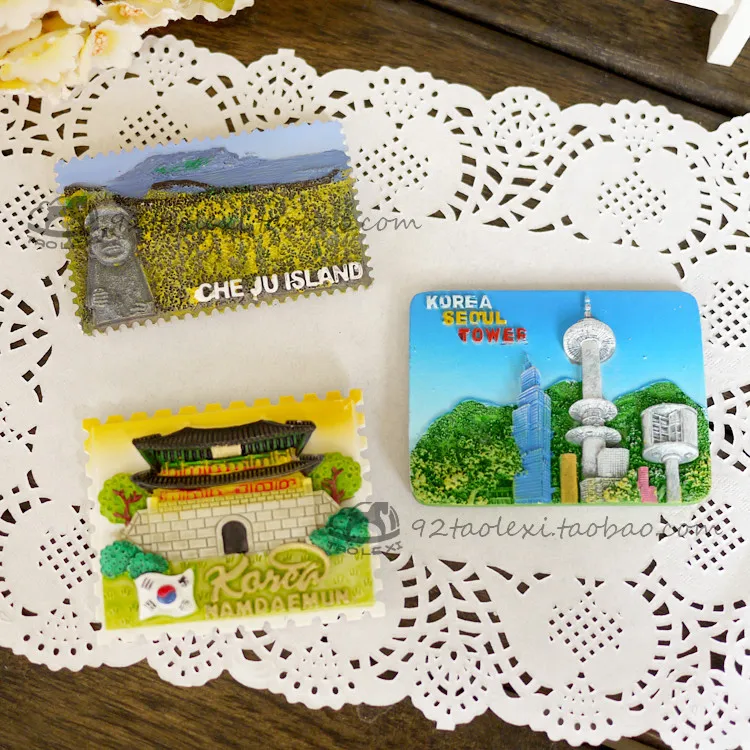 Hot-selling export to Seoul Sungnyemun Jeju Island 3D Korea Travel Memorial Refrigerator Magnet Magnet