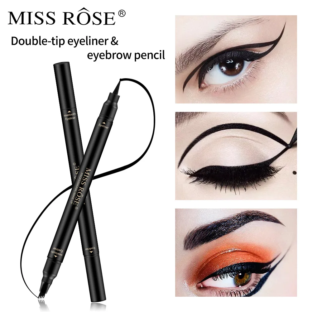 

Quad Brow Two-headed Waterproof Long-lasting Eyeliner Pencil Black Liquid Pen Makeup Cosmetic Gift For Women