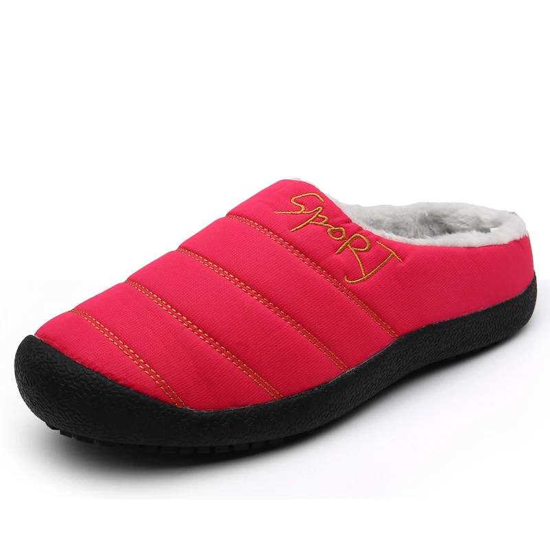 UncleJerry شبشب شتوي جديد للرجال والنساء دافئ داخلي مقاوم للماء عدم الانزلاق صنادل منزلية أحذية كبيرة الحجم لمرضى السكري