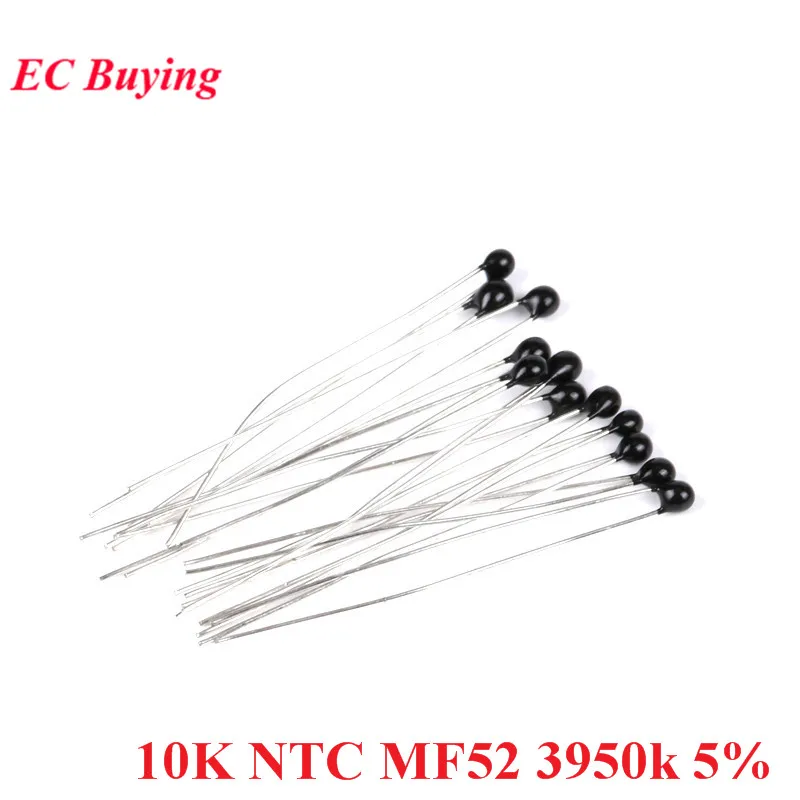 20pcs/lot NTC Thermistor Thermal Resistor MF52 MF52AT NTC-MF52AT 10K Ohm R B Value 3950 103 5% Temperature Sensor