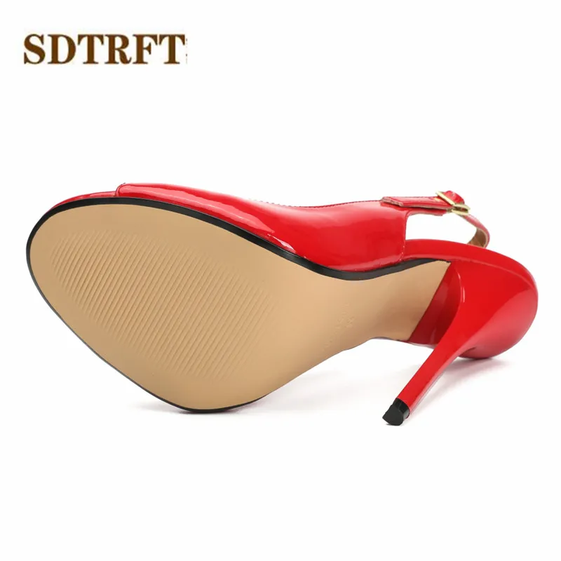 SDTRFT Slingbacks shoes woman 14cm thin heels zapatos mujer Crossdresser Peep Toe Pumps casual Stilettos Summer Sexy SM Sandals