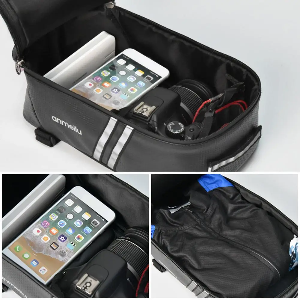 8L Motorcycles Bag Trunk Bag PU Waterproof Bicycle Trunk Bag Cycling Rack Pack Bike Rear Bag Frame Accessories Behind Seat