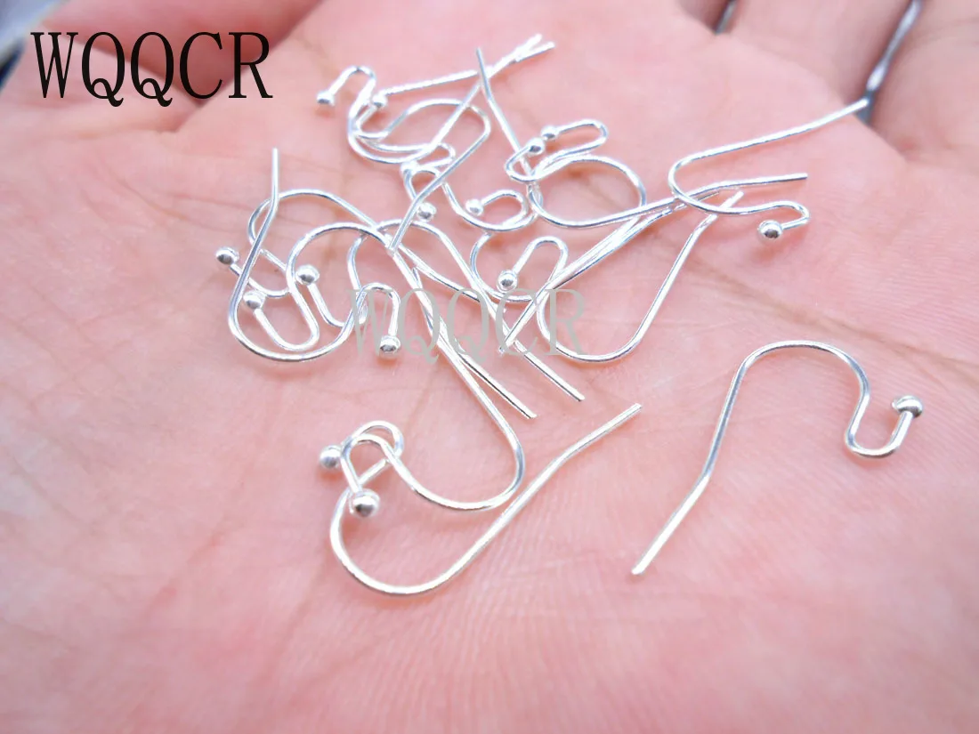 100PCS New Arrival Earring Findings Genuine 925 Sterling Silver Jewellery Ear Wire S Ball Hooks DIY Handmade Collections