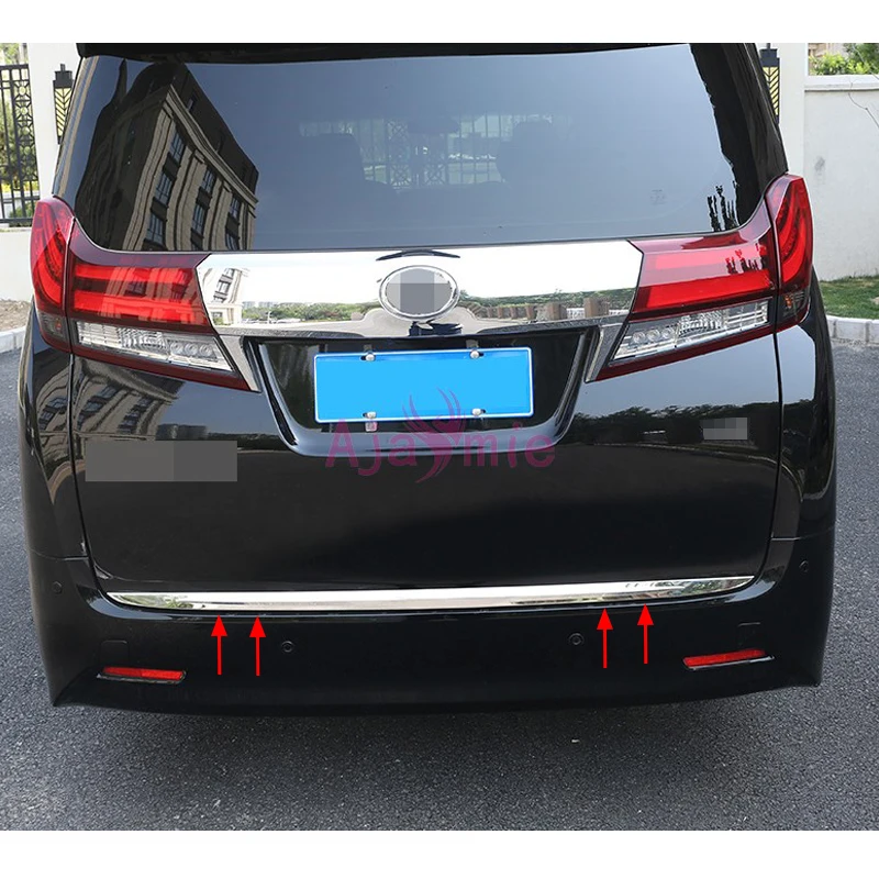 

For Toyota Alphard VELLFIRE 30 2016 2017 2018 #304 Stainless Steel Car Styling Rear Trunk Steamer Bumper Trim Accessories