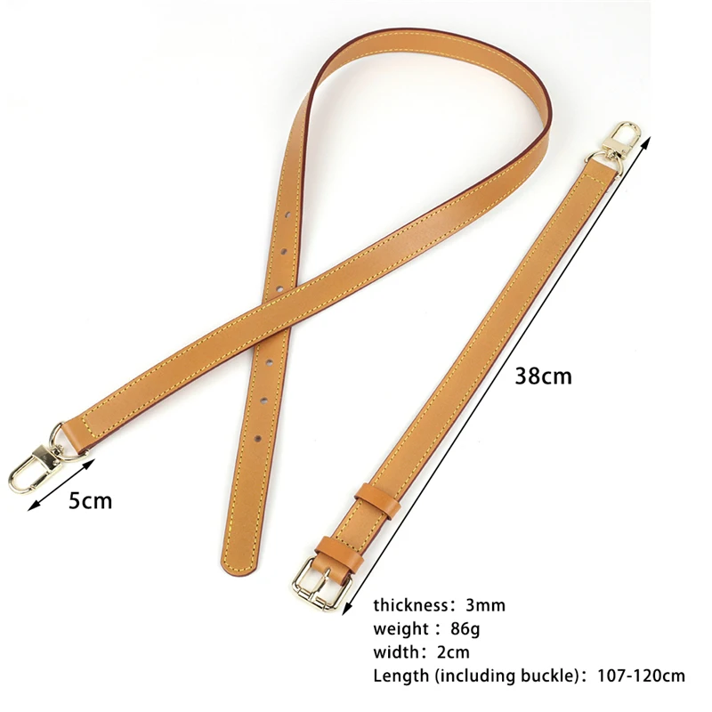 Correa de cuero genuino para bolso de mujer, accesorio cruzado de 107-120CM de largo para bolso de mano, cinturón de hombro