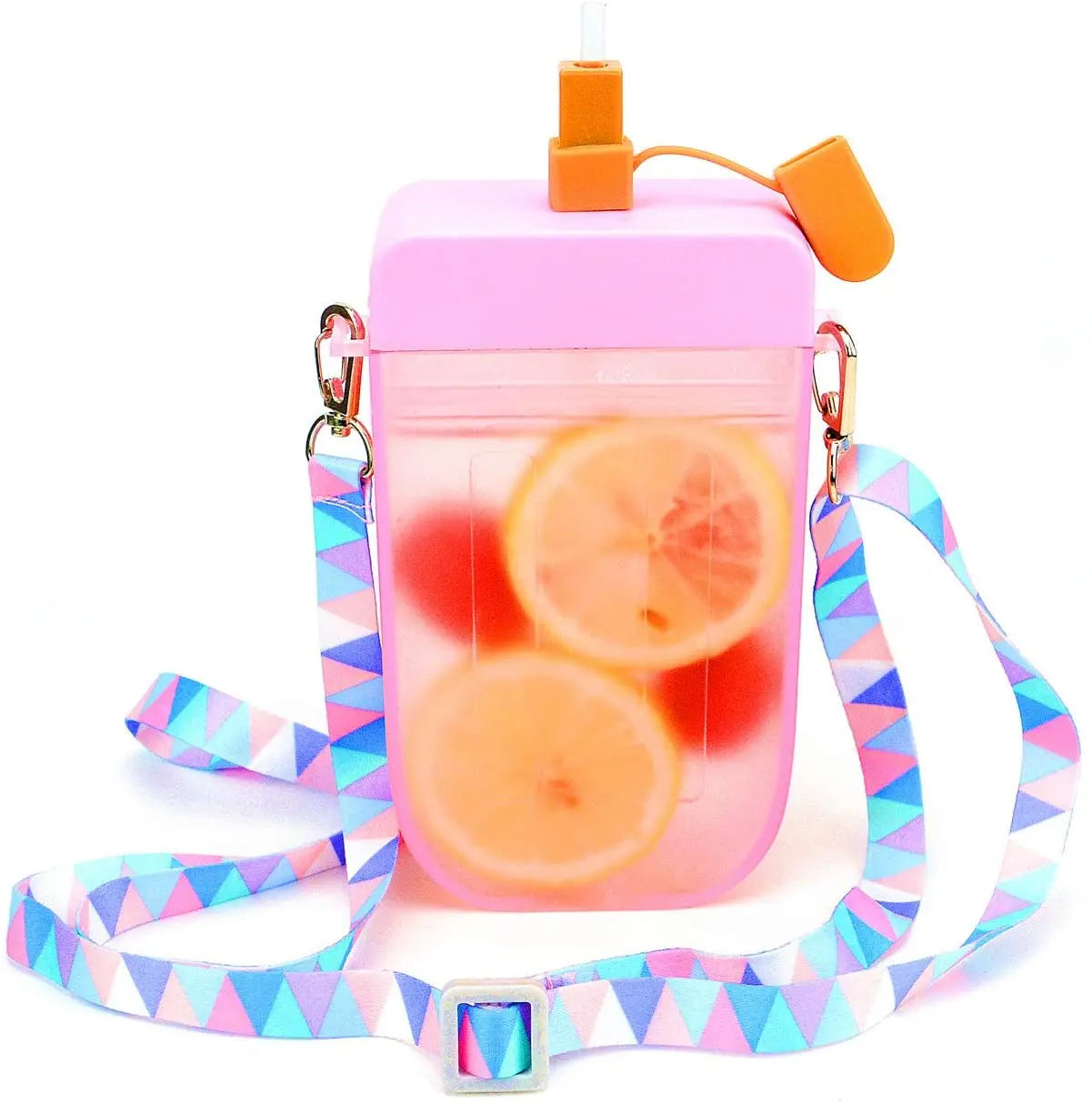 Ice Cream Water Bottle Creative Cute Kids Popsicle Leakproof Plastic Drink Water Jug With Straws  for Outdoor Camping Sports