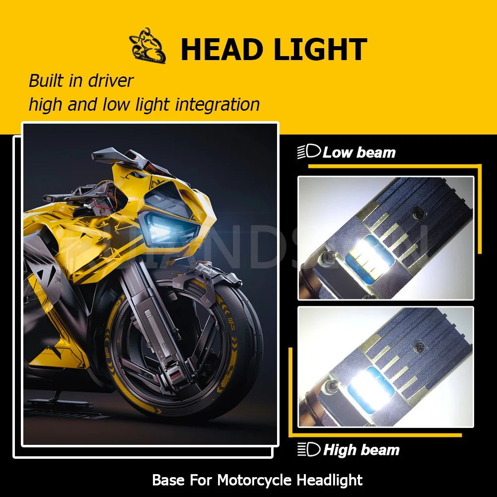 RUIANDSION 1Pcs P36D 6V-24V 12V Headlight Bulb Motorcycle LED Moped Scooter Driving Light 860Lm 2525SMD 6000K White