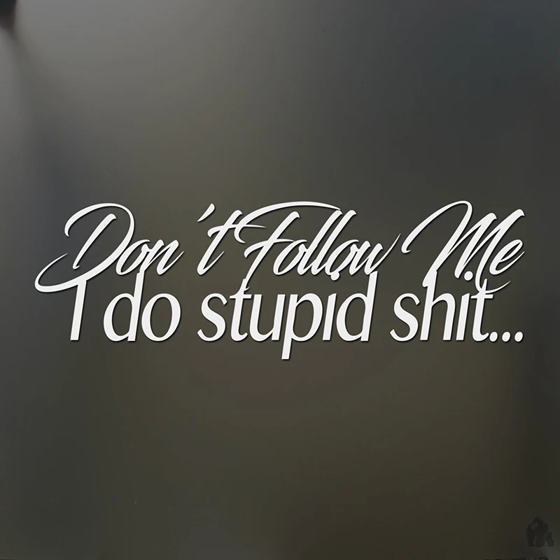 Don't Follow Me I Do Stupid Sh * T Decal 4X4 JDM Fun Drift Window Door Bumper Vinyl Car Decal