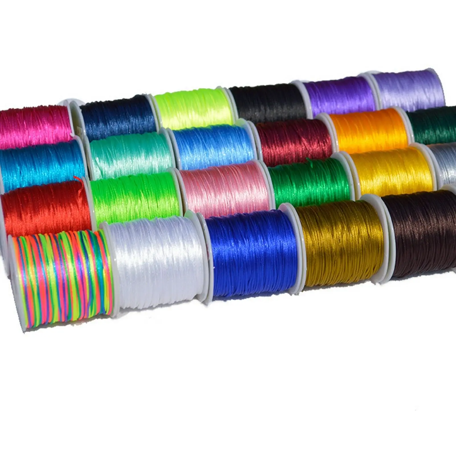 40 Meters Nylon Chinese Satin Silk Knot Cord 2mm RATTAIL Thread Necklace Spool