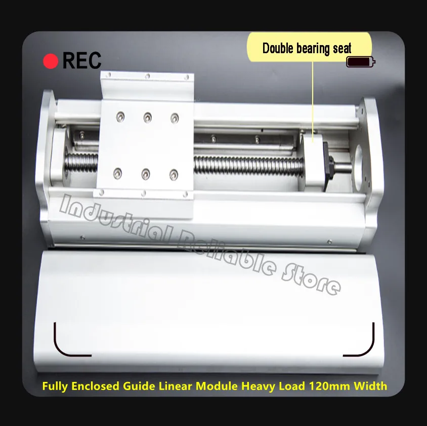 Fully Enclosed Guide Linear Module Heavy Load 120mm Width 1605 Ballscrew 2pcs HGH15CA Block Sliding Table Dust-proof Cover