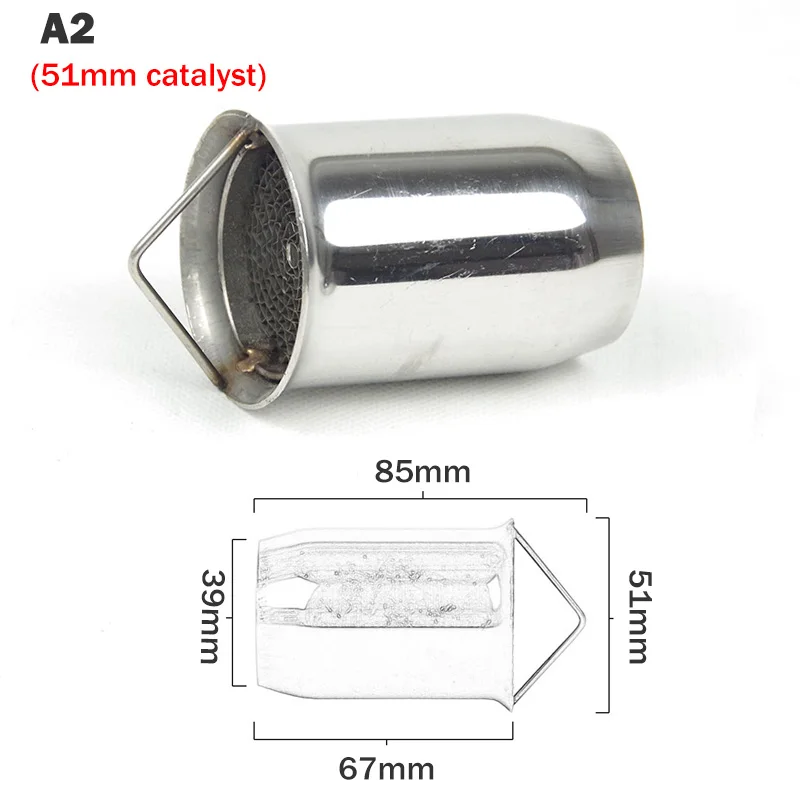 48mm 51mm 60mm Motorcycle Exhaust Removable Silencer Muffler Catalyst DB Killer Silencer Noise Sound