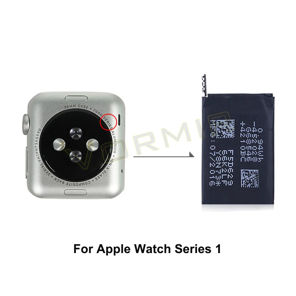 Vormir Top Quality Battery Replacement For Apple Watch Series S1 2 3 4 5 6 7 8 Bateria IWatch GPS/LTE 38mm 40mm 42mm 41mm 45mm
