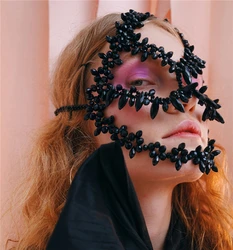 Luxury Exaggerated Rhinestone Mask Sexy Romantic Full Face Mask Jewelry Halloween Ball Exquisite Crystal Mask Decoration