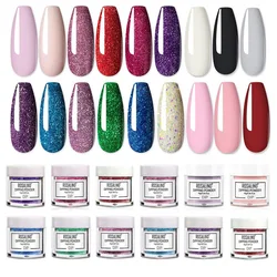 ROSALIND polvo de inmersión de 10g, polvo acrílico transparente blanco, polvo brillante, pigmento de inmersión de uñas cromado para diseños artísticos de uñas, nuevo