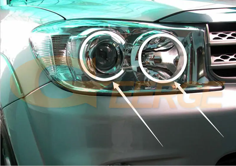 For Toyota FORTUNER 2008 2009 2010 Bluetooth App RF Remote Control Multi-Color Ultra Bright RGB LED Angel Eyes Kit Halo Rings