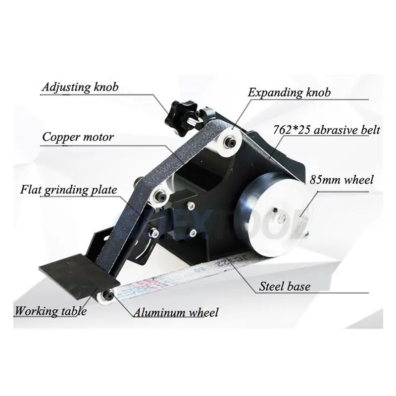 762*25mm Brushless Belt Sander 800W Fixed Angle Sharpening Machine Got 6 Free Abrasive Belt Polishing Cutting Machine SD-762WS