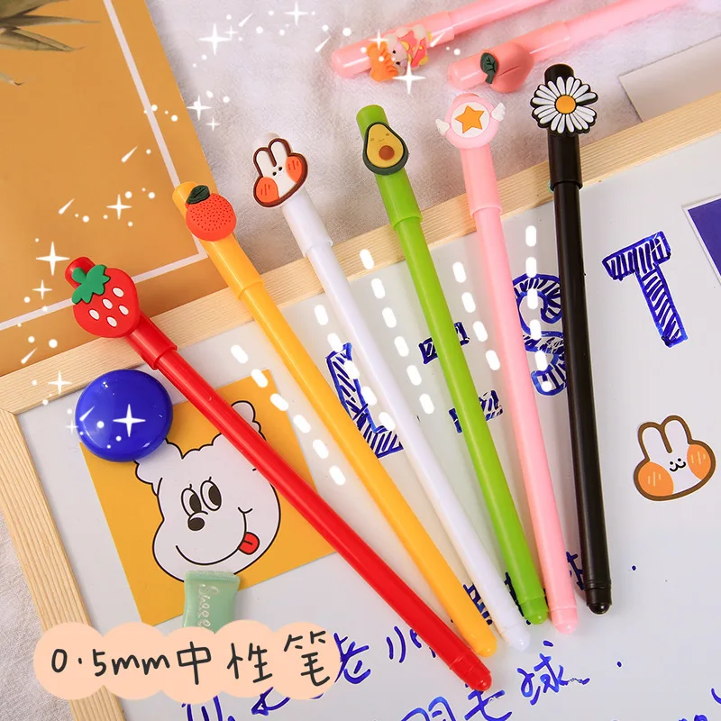 Korean Version of Cute Girl's Heart Sex Pen Cartoon Student Writing Gel Pen Office Pen Test Water Pen