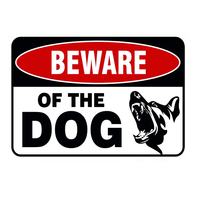 Beware of Dog Warning Signs, Car Stickers, PVC Car and Motorcycle Sunscreen, Waterproof Creative Decal Decoration 15x10cm