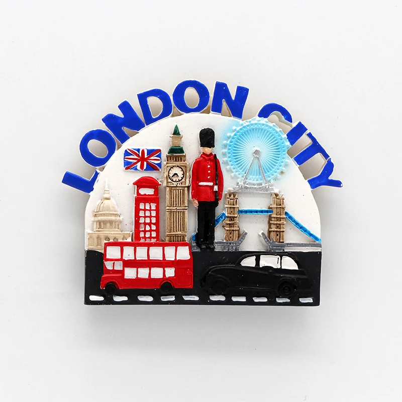 3D refrigerator pasted magnetic world tourism souvenir creative gifts fridge magnets England London bus soldier souvenir gifts
