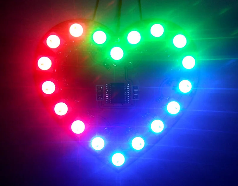 WS2812B Driver 5050 RGB Full-color Heart-shaped Water Lamp Module LED Heart-shaped Color Development Board