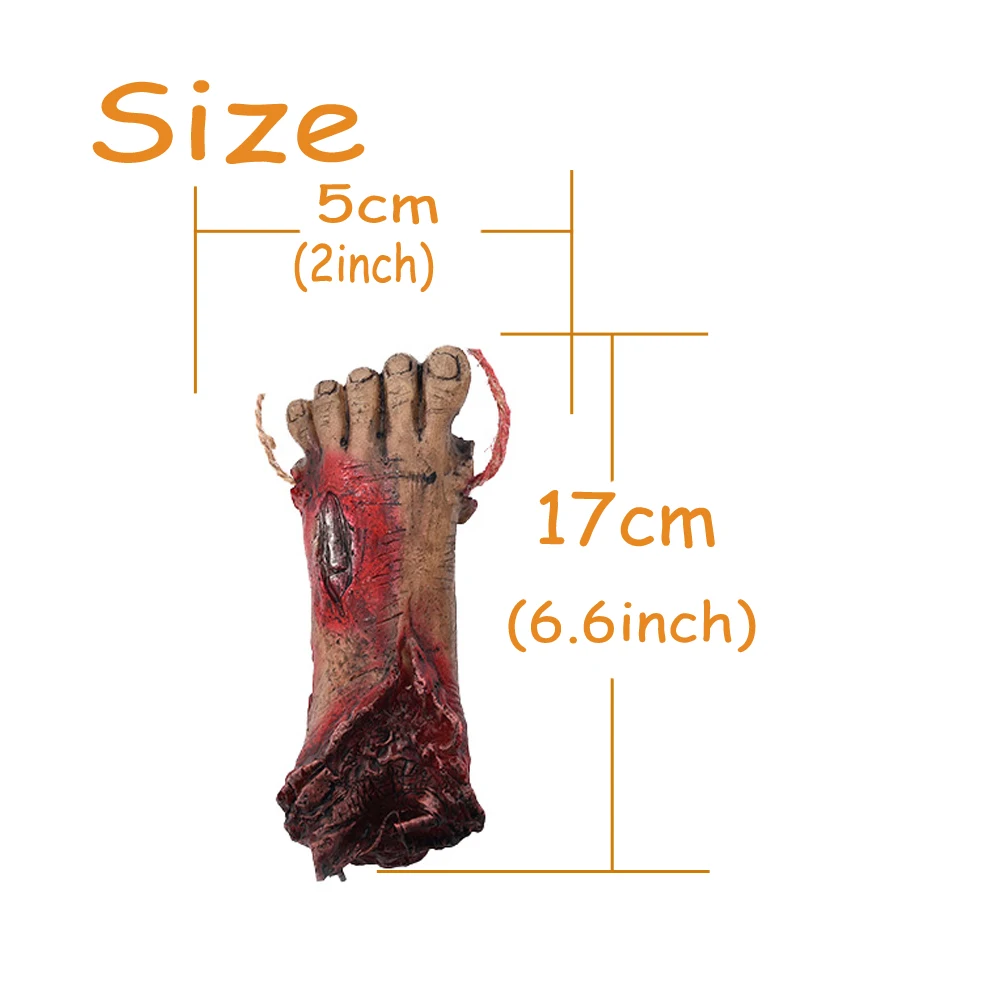 Broken Severed Bloody Foot Fake Scary Halloween Hanging Ornament Body Parts Party Horror Props Organ Decor Haunted House